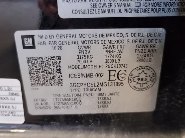 2021 Black Chevrolet Silverado 1500 Custom Trail Boss 4X4 Truck