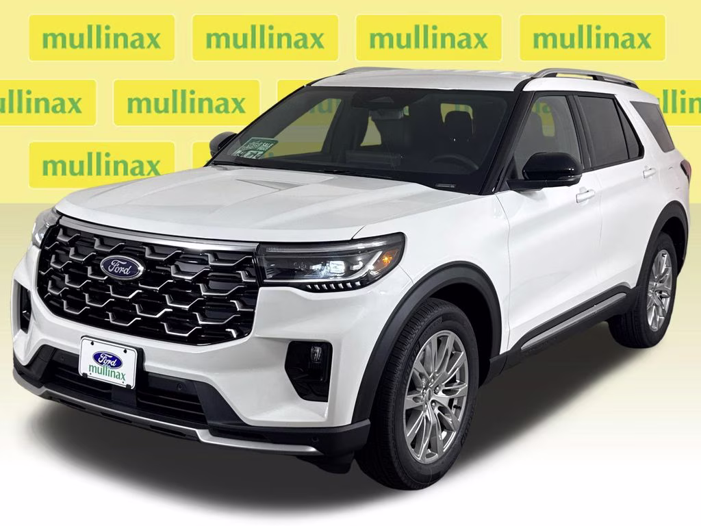 2026 Star White Metallic Tri-Coat Ford Explorer Platinum RWD SUV