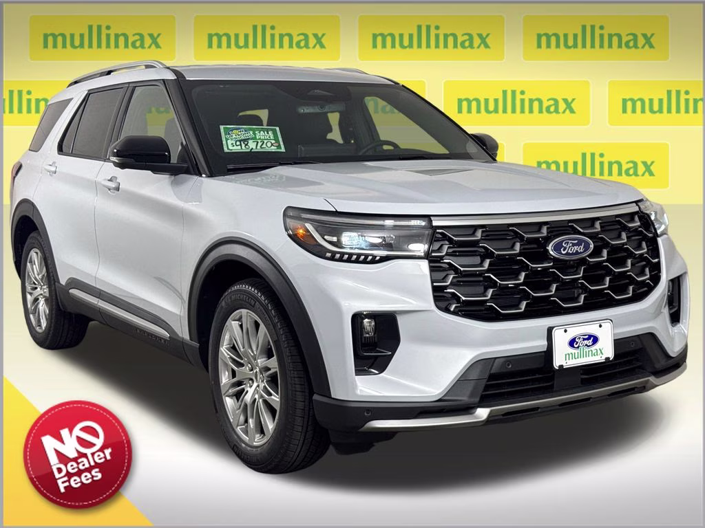 2026 Space White Metallic Ford Explorer Platinum RWD SUV