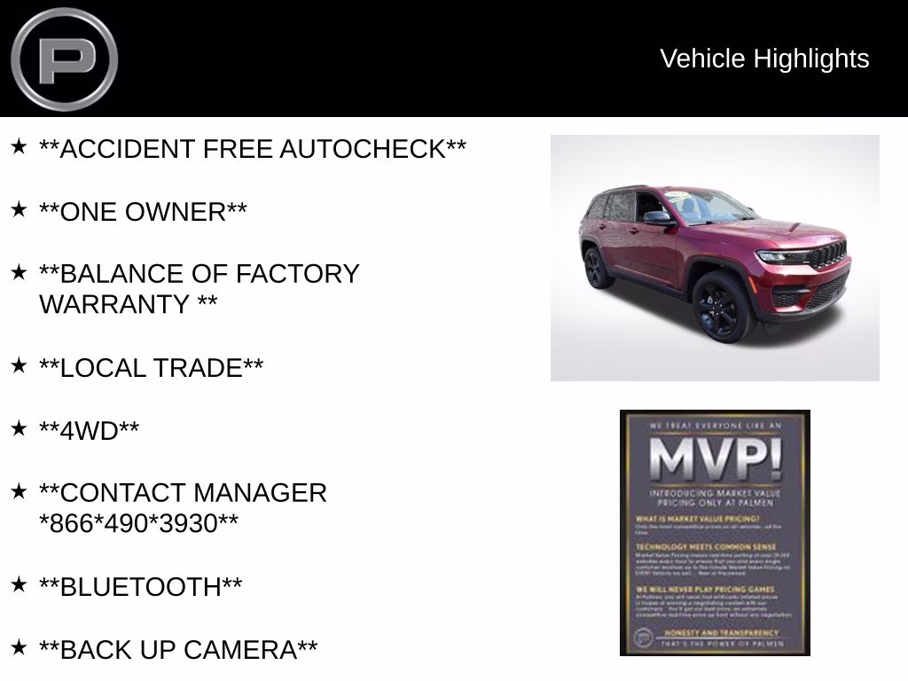 2024 Velvet Red Pearlcoat Jeep Grand Cherokee Altitude X 4X4 SUV
