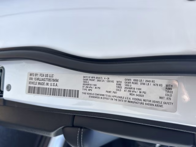 2026 Bright White Clearcoat Jeep Grand Cherokee L Laredo X RWD SUV