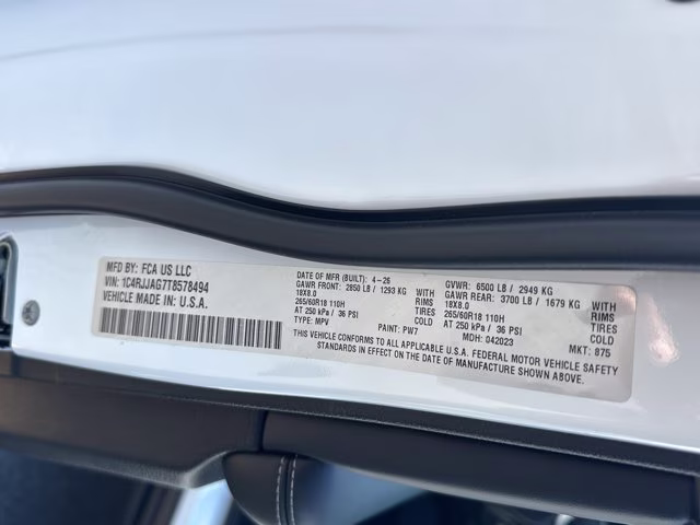 2026 Bright White Clearcoat Jeep Grand Cherokee L Laredo X RWD SUV