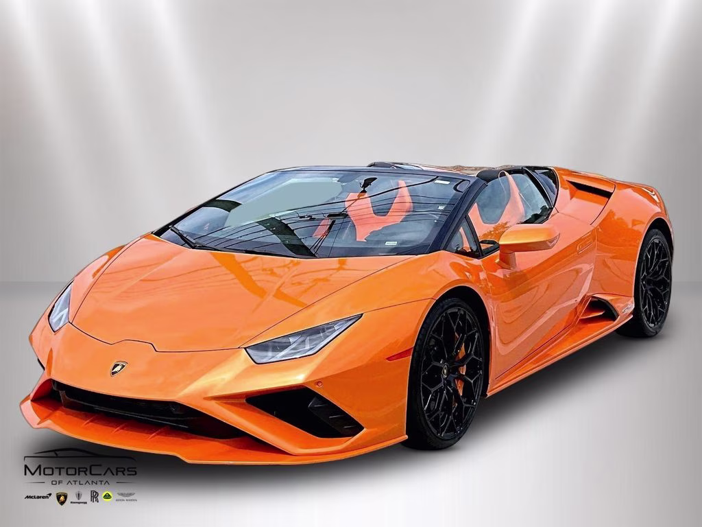 2023 Arancio Borealis Metallic Lamborghini Huracan EVO Spyder RWD Convertible