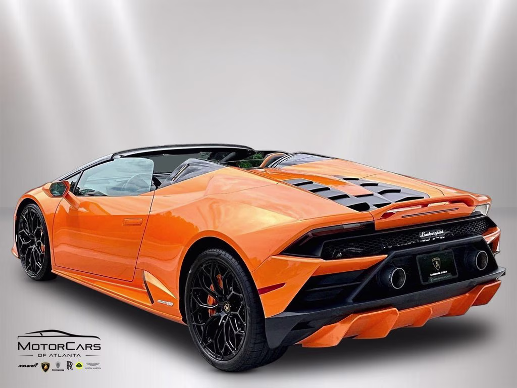 2023 Arancio Borealis Metallic Lamborghini Huracan EVO Spyder RWD Convertible