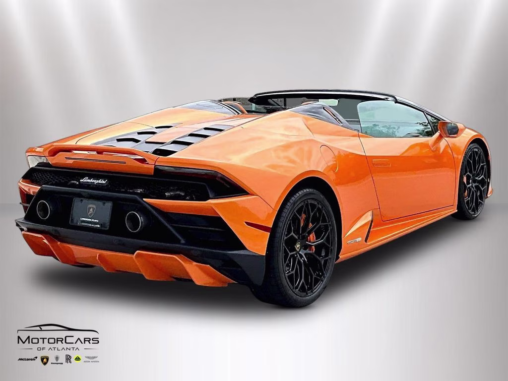 2023 Arancio Borealis Metallic Lamborghini Huracan EVO Spyder RWD Convertible
