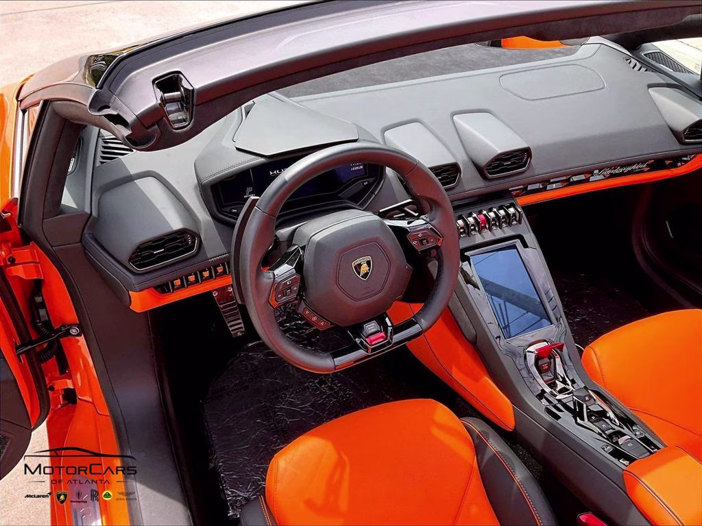 2023 Arancio Borealis Metallic Lamborghini Huracan EVO Spyder RWD Convertible