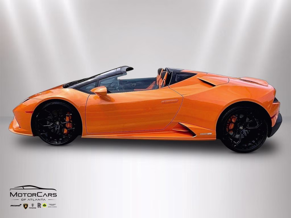 2023 Arancio Borealis Metallic Lamborghini Huracan EVO Spyder RWD Convertible