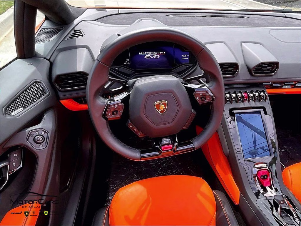 2023 Arancio Borealis Metallic Lamborghini Huracan EVO Spyder RWD Convertible