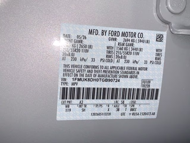 2026 Space White Metallic Ford Explorer Active 4X4 SUV