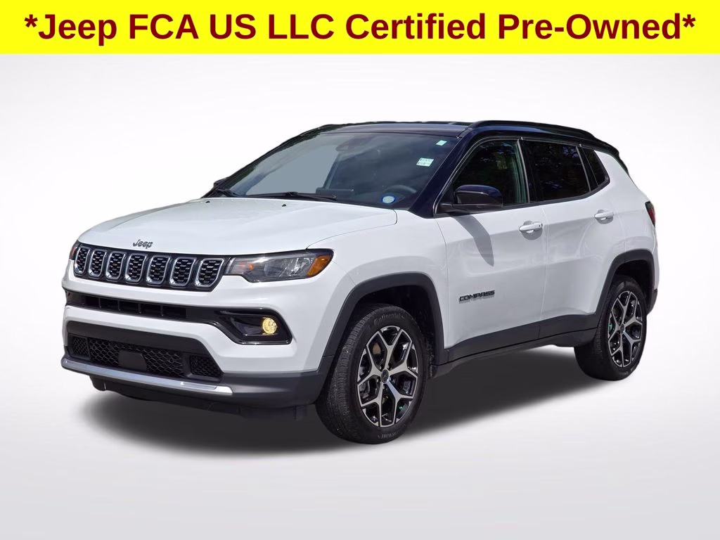 2025 Bright White Clearcoat Jeep Compass Limited 4X4 SUV