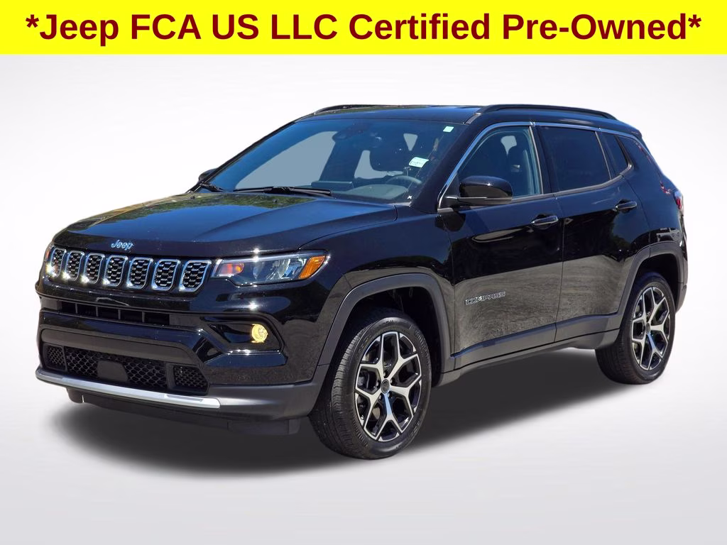 2025 Diamond Black Crystal Pearlcoat Jeep Compass Limited 4X4 SUV