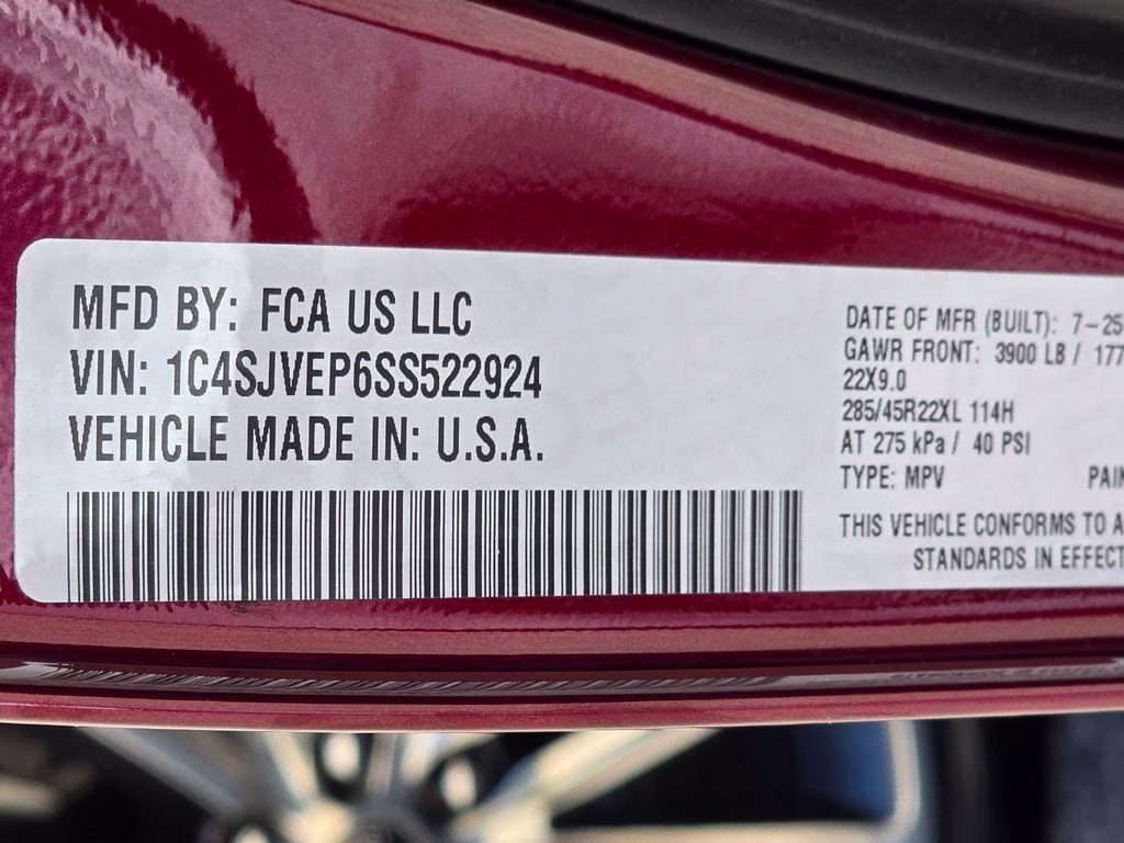 2025 Velvet Red Pearlcoat Jeep Grand Wagoneer Base 4X4 SUV