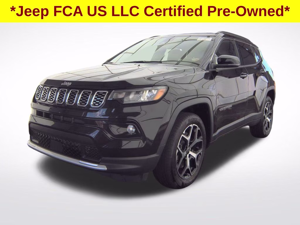 2025 Diamond Black Crystal Pearlcoat Jeep Compass Limited 4X4 SUV