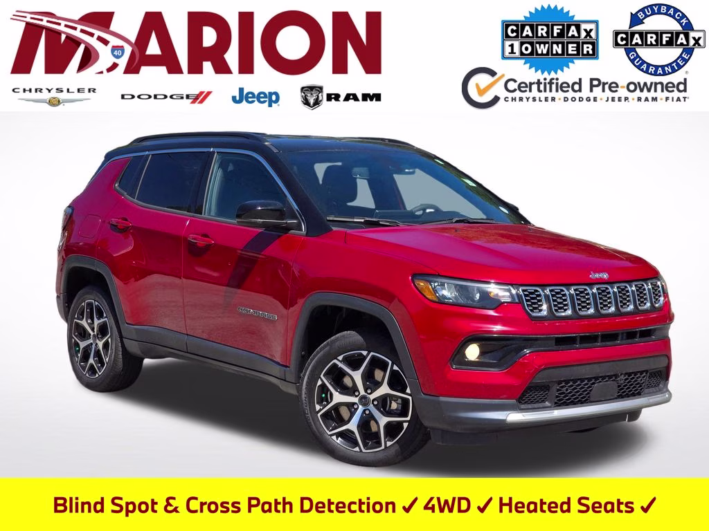 2025 Red Hot Pearlcoat Jeep Compass Limited 4X4 SUV