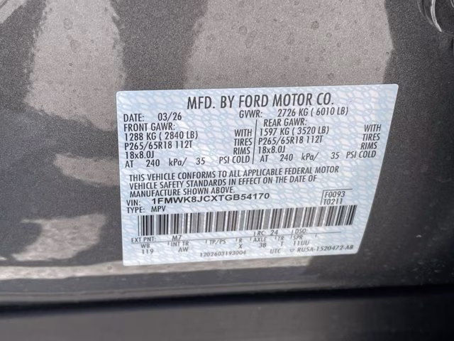 2026 Carbonized Gray Metallic Ford Explorer Tremor 4X4 SUV