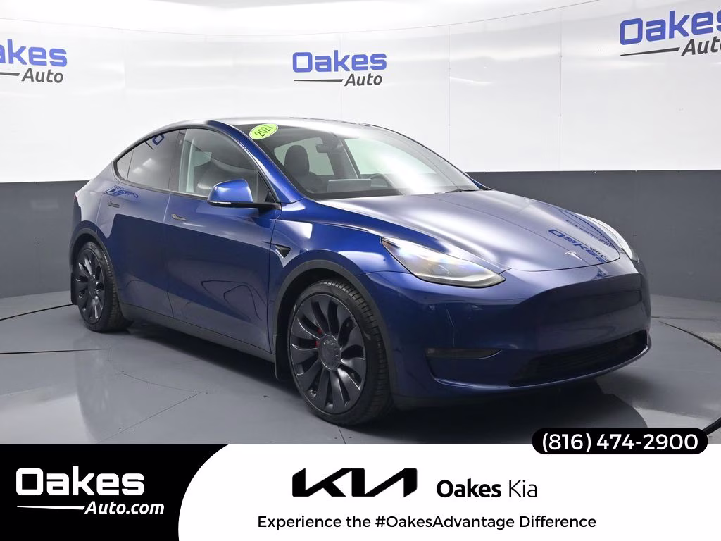 2021 Deep Blue Metallic Tesla Model Y Performance AWD SUV