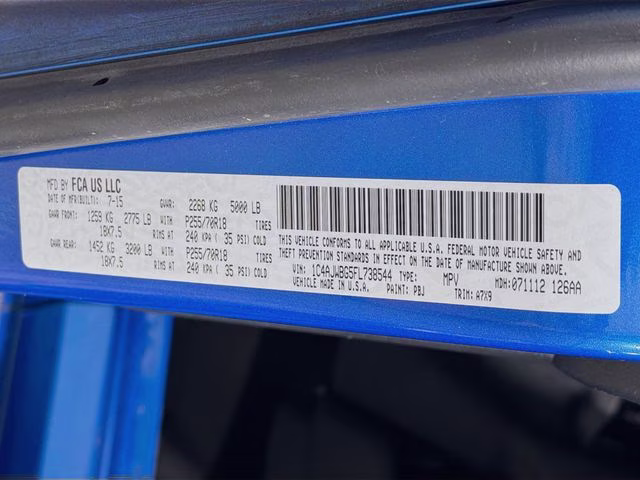 2015 Hydro Blue Pearl Coat Jeep Wrangler Sahara 4X4 SUV