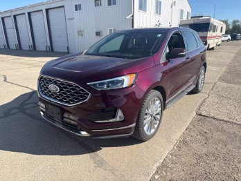 2020 Burgundy Ford Edge Titanium AWD SUV