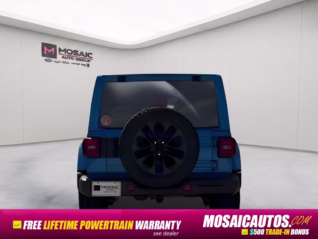 2025 Hydro Blue Pearl Coat Jeep Wrangler Sahara 4xe Quick Order Package 29Q Backcountry 4xe 4X4 SUV
