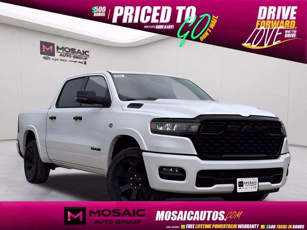 2026 Bright White Clearcoat Ram 1500 Big Horn Night Edition 4X4 Truck