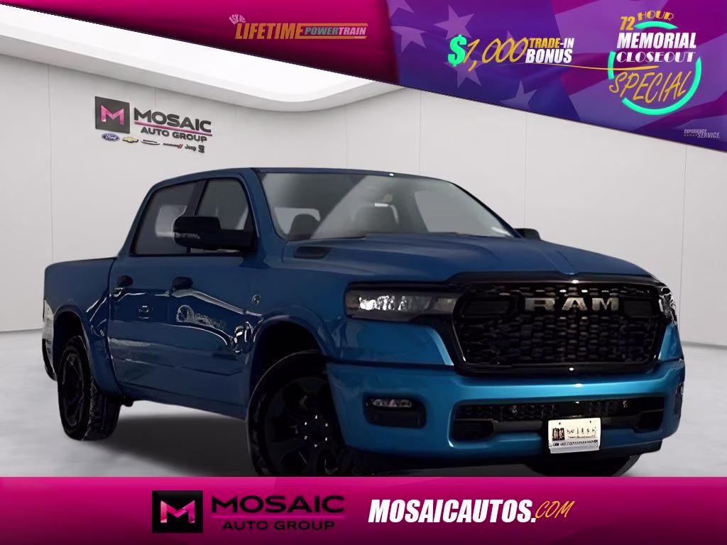 2026 Hydro Blue Pearlcoat Ram 1500 Big Horn Night Edition 4X4 Truck