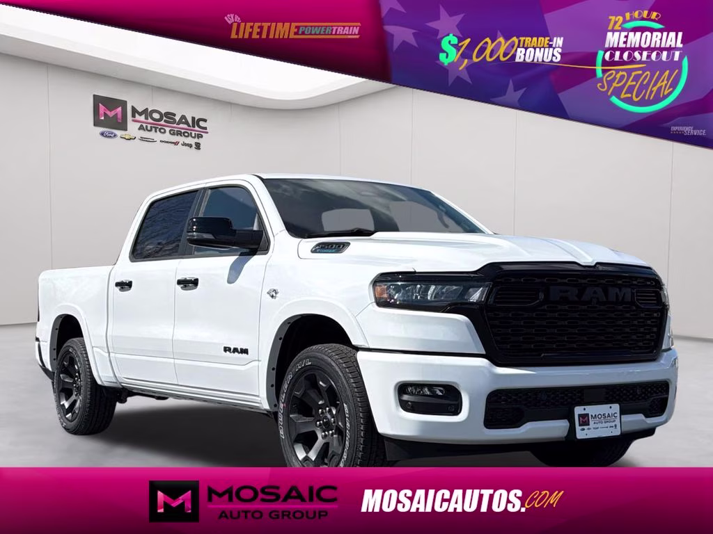 2026 Bright White Clearcoat Ram 1500 Big Horn Night Edition 4X4 Truck