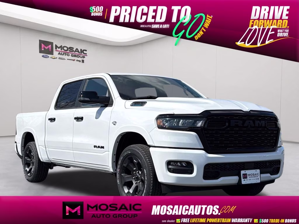 2026 Bright White Clearcoat Ram 1500 Big Horn Night Edition 4X4 Truck