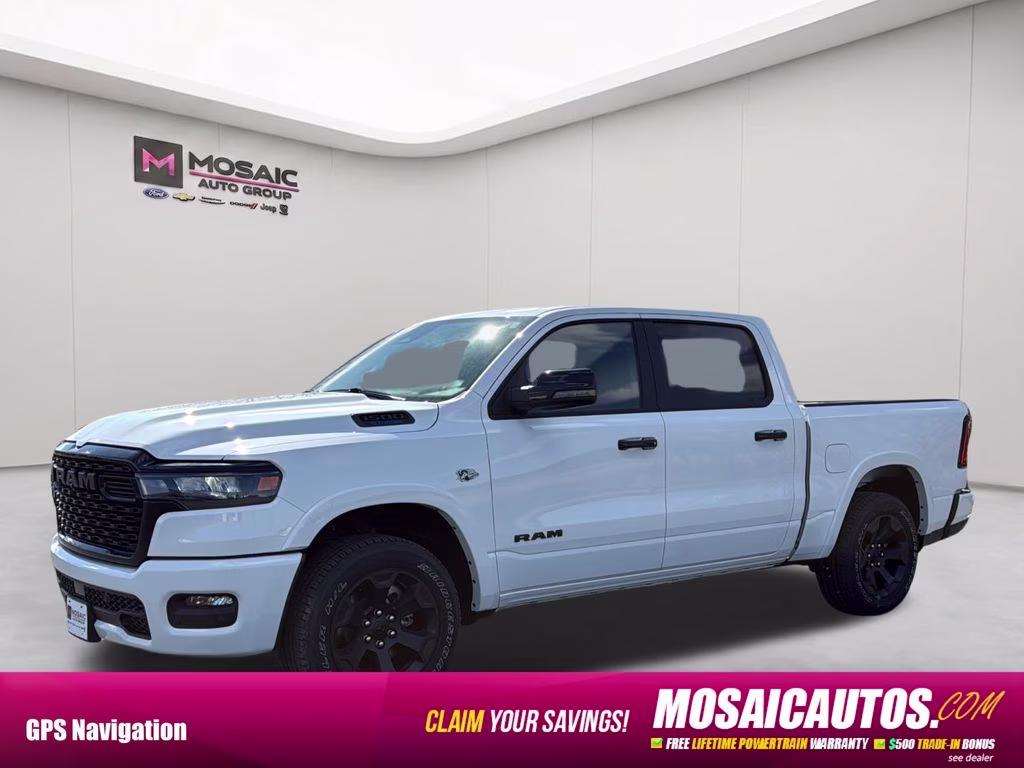 2026 Bright White Clearcoat Ram 1500 Big Horn Night Edition 4X4 Truck