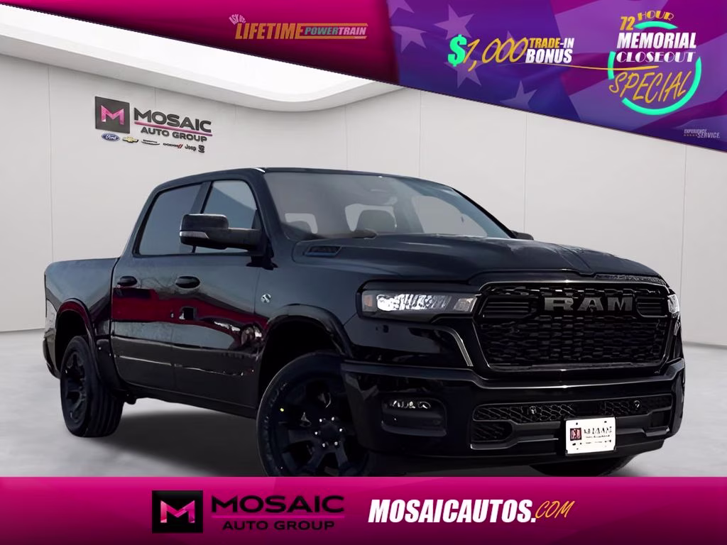 2026 Diamond Black Crystal Pearlcoat Ram 1500 Big Horn 4X4 Truck