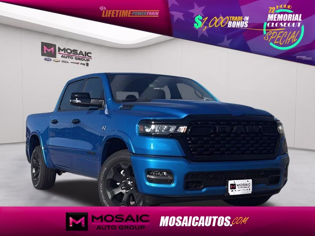 2026 Hydro Blue Pearlcoat Ram 1500 Big Horn Night Edition 4X4 Truck