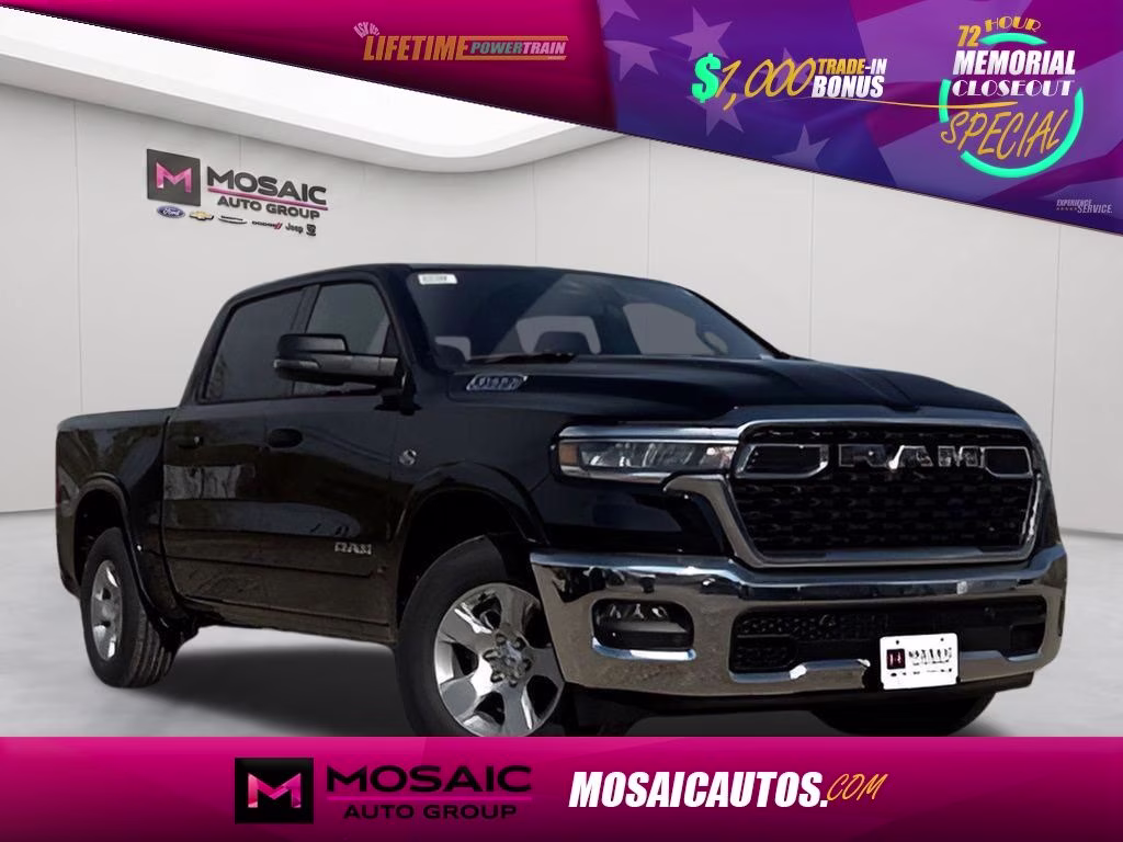 2026 Diamond Black Crystal Pearlcoat Ram 1500 Big Horn Big Horn Package 4X4 Truck