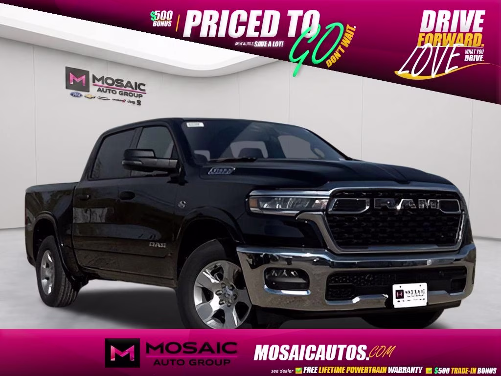2026 Diamond Black Crystal Pearlcoat Ram 1500 Big Horn Big Horn Package 4X4 Truck