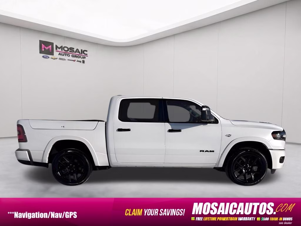 2026 Ivory White Tri-Coat Pearlcoat Ram 1500 Laramie Night Edition 4X4 Truck