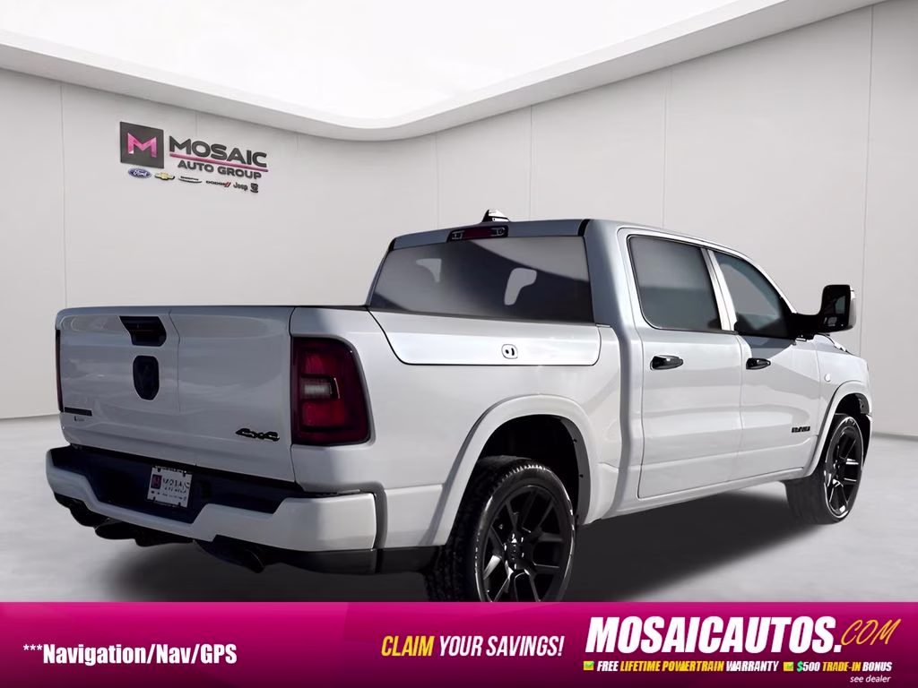 2026 Ivory White Tri-Coat Pearlcoat Ram 1500 Laramie Night Edition 4X4 Truck