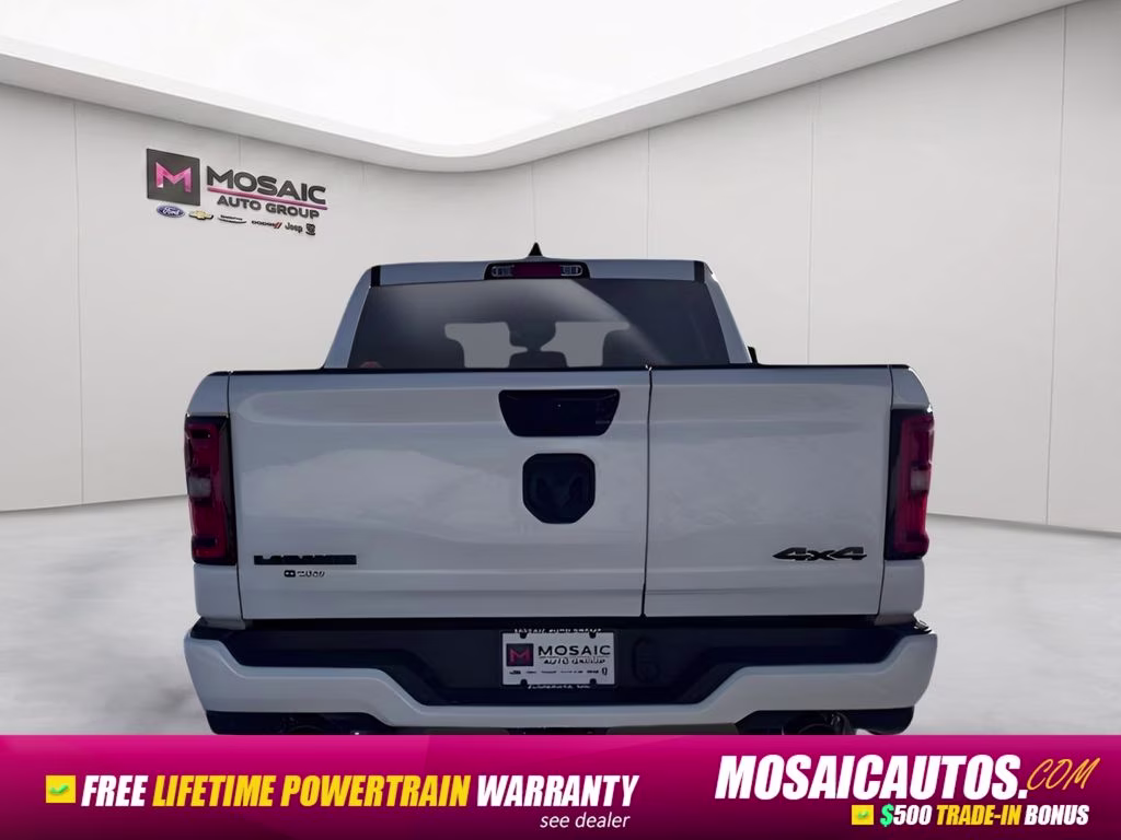 2026 Ivory White Tri-Coat Pearlcoat Ram 1500 Laramie Night Edition 4X4 Truck