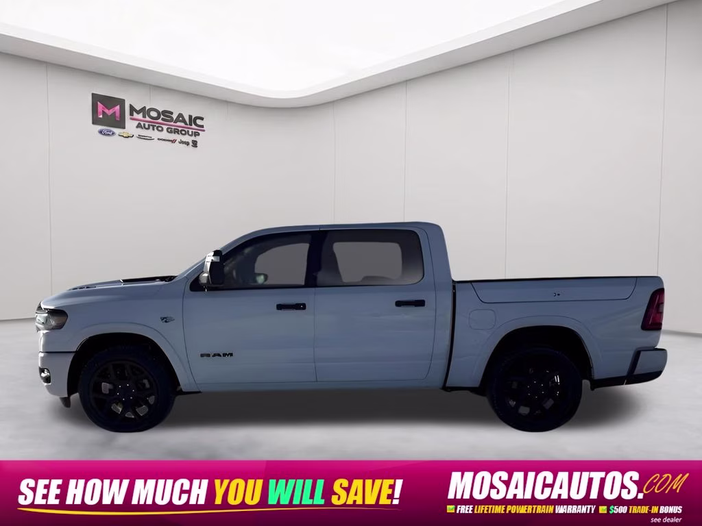 2026 Ivory White Tri-Coat Pearlcoat Ram 1500 Laramie Night Edition 4X4 Truck