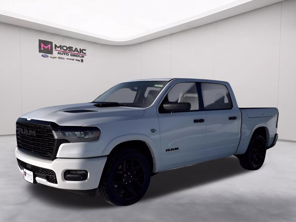 2026 Ivory White Tri-Coat Pearlcoat Ram 1500 Laramie Night Edition 4X4 Truck