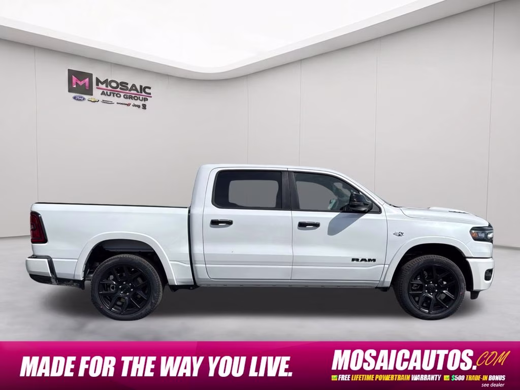 2026 Ivory White Tri-Coat Pearlcoat Ram 1500 Laramie 4X4 Truck