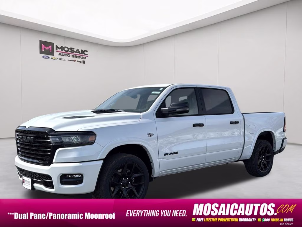 2026 Ivory White Tri-Coat Pearlcoat Ram 1500 Laramie 4X4 Truck