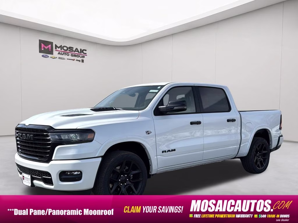 2026 Ivory White Tri-Coat Pearlcoat Ram 1500 Laramie 4X4 Truck