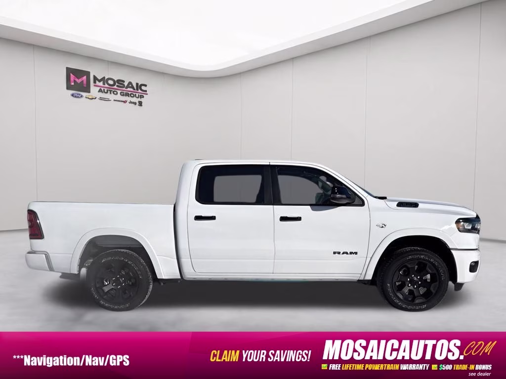 2026 Ivory White Tri-Coat Pearlcoat Ram 1500 Laramie Night Edition 4X4 Truck