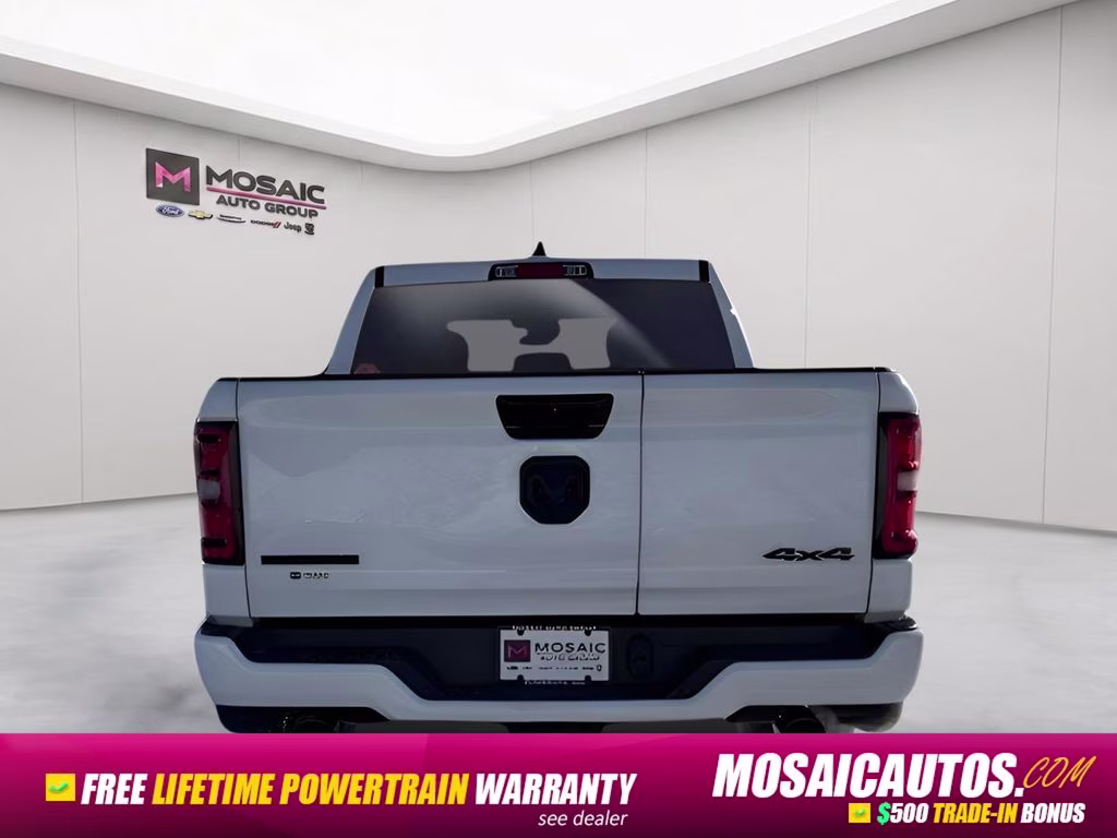 2026 Ivory White Tri-Coat Pearlcoat Ram 1500 Laramie Night Edition 4X4 Truck