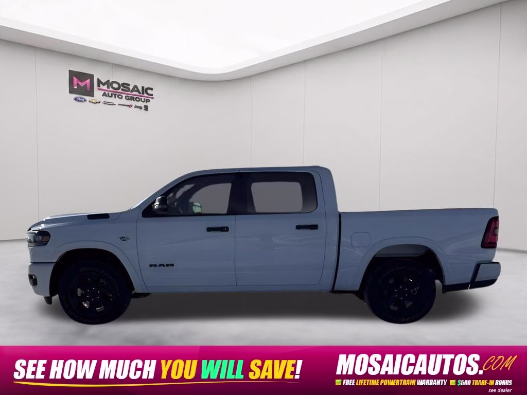 2026 Ivory White Tri-Coat Pearlcoat Ram 1500 Laramie Night Edition 4X4 Truck