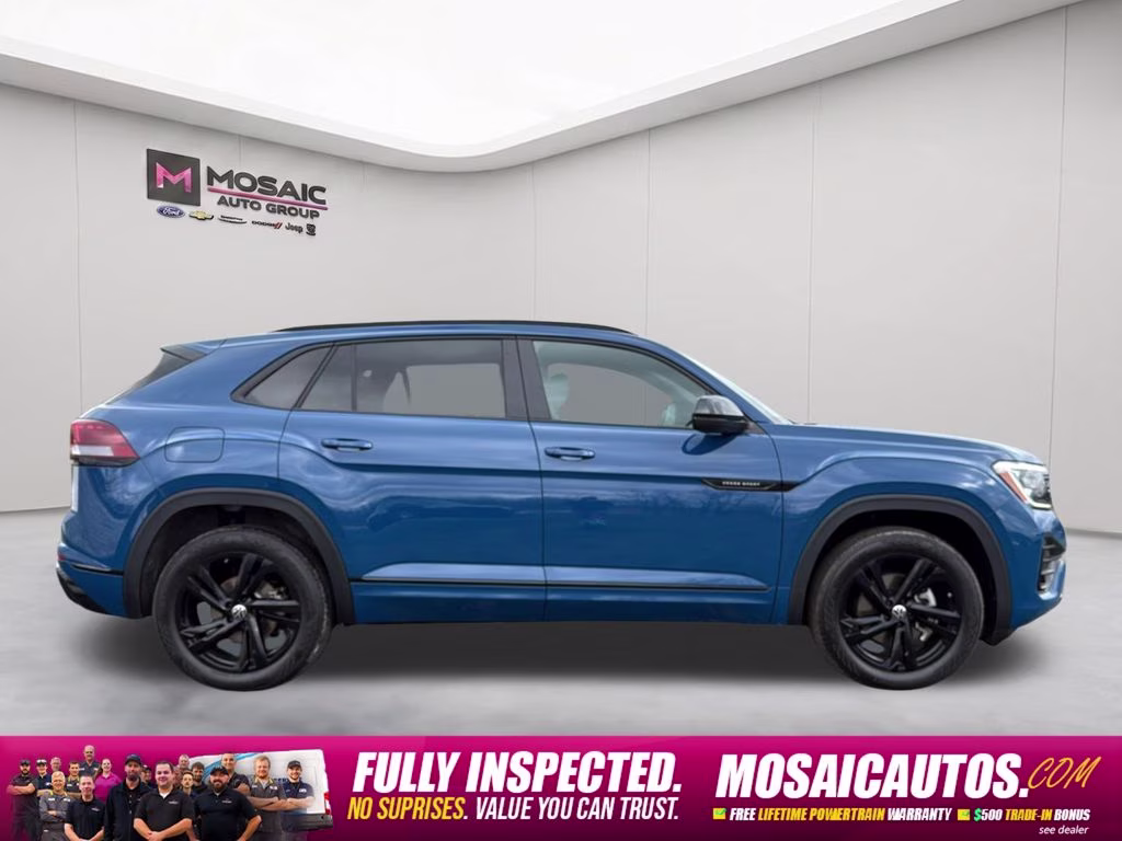 2025 Blue Metallic Volkswagen Atlas Cross Sport 2.0T SEL R-Line Black AWD SUV