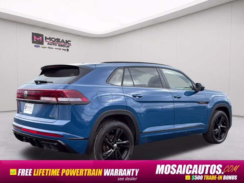 2025 Blue Metallic Volkswagen Atlas Cross Sport 2.0T SEL R-Line Black AWD SUV