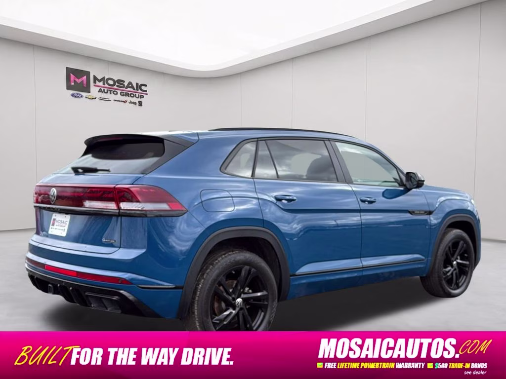 2025 Blue Metallic Volkswagen Atlas Cross Sport 2.0T SEL R-Line Black AWD SUV