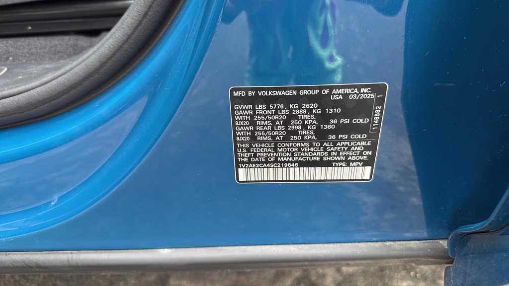 2025 Blue Metallic Volkswagen Atlas Cross Sport 2.0T SEL R-Line Black AWD SUV