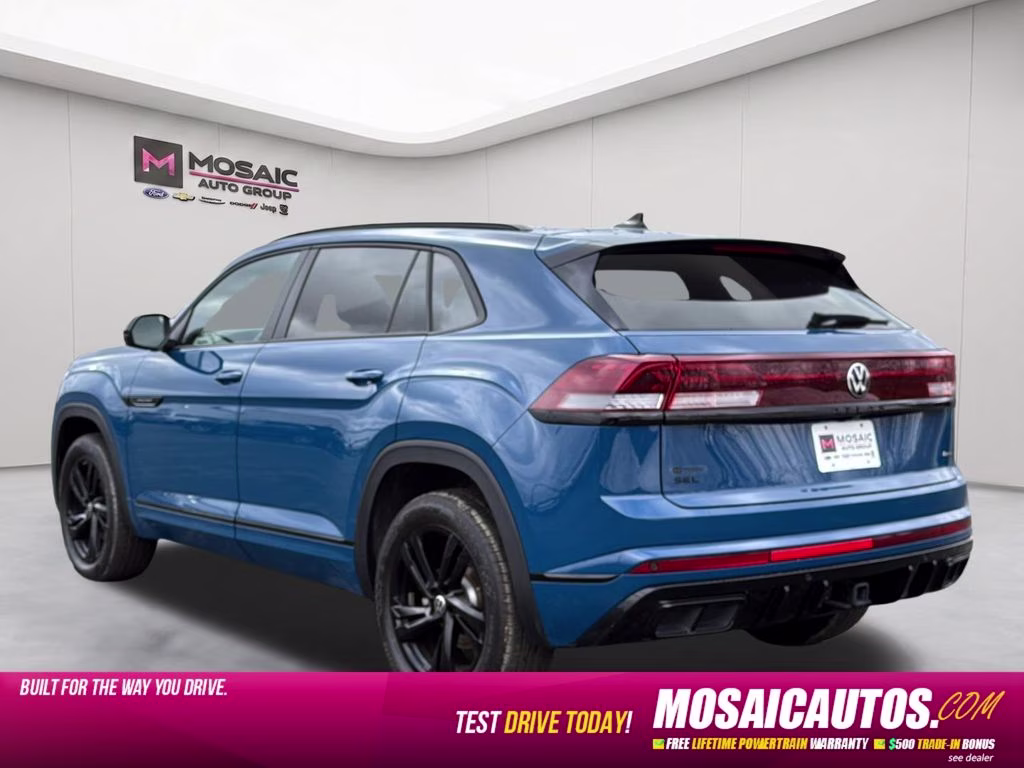 2025 Blue Metallic Volkswagen Atlas Cross Sport 2.0T SEL R-Line Black AWD SUV