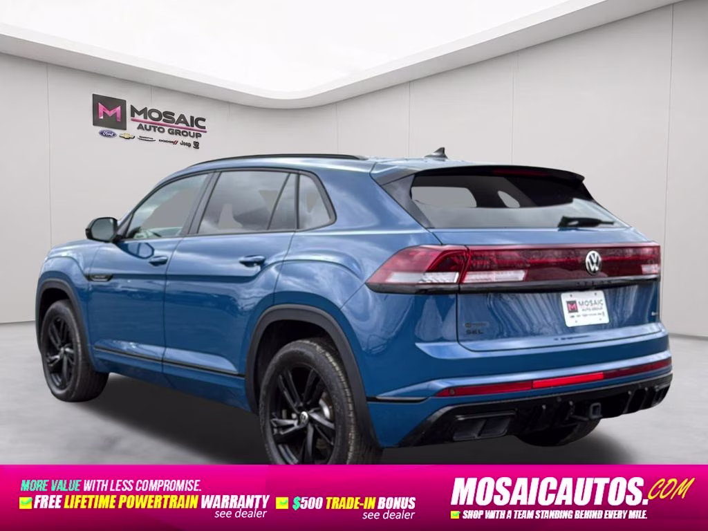2025 Blue Metallic Volkswagen Atlas Cross Sport 2.0T SEL R-Line Black AWD SUV