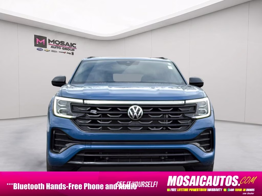 2025 Blue Metallic Volkswagen Atlas Cross Sport 2.0T SEL R-Line Black AWD SUV